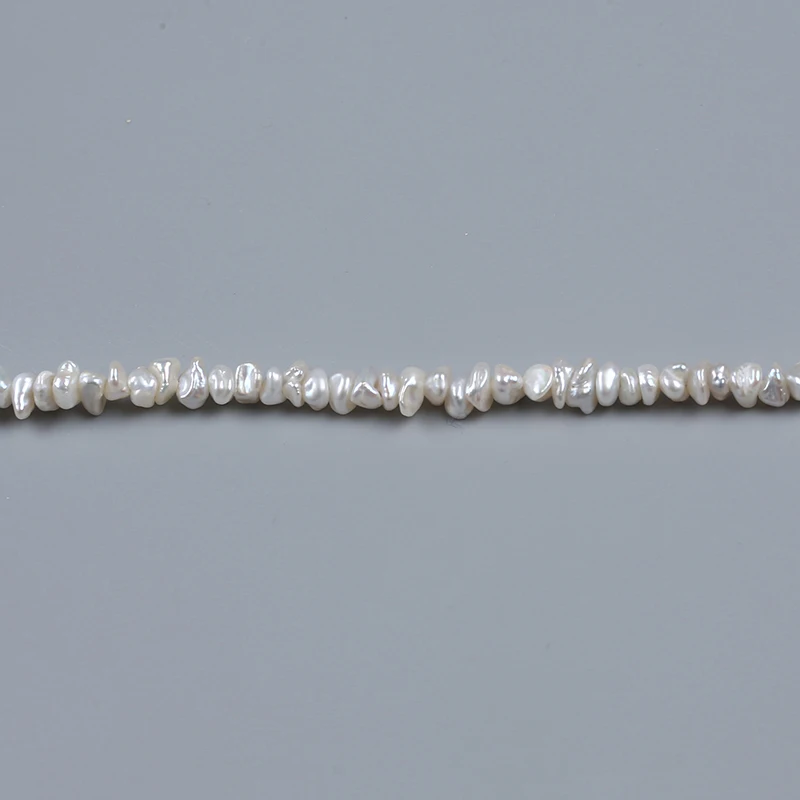 Natural center-drilled 4-5mm loose white  keshi pearl strands