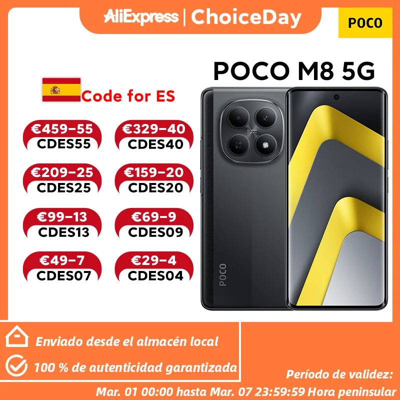 【Estreno Mundial】Teléfono Celular POCO M8 5G Versión Global Snapdragon ®   Cámara de 6.ª generación y 3 50MP, pantalla AMOLED de 6.77 pulgadas y 120 Hz, 5520 mAh, 45 W, NFC