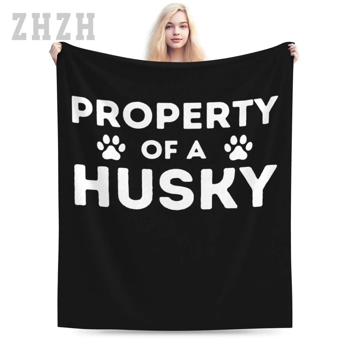 Blanket Property Of A Siberian Husky Lover Sibe Owner Dog Flannel Multifunction Camping Sofa Cover Keep Warm