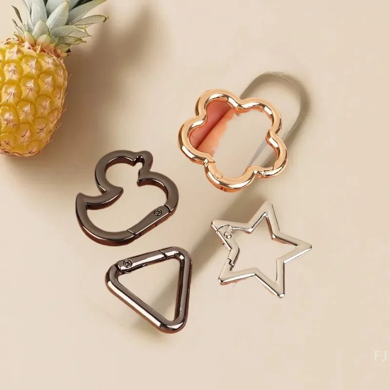 [YU] 5 قطعة نجمة بطة زهرة شكل الربيع حلقة مفتوحة مشبك حلقة تسلق مشبك خاطف لحقيبة جلدية حقيبة يد حزام حزام موصل