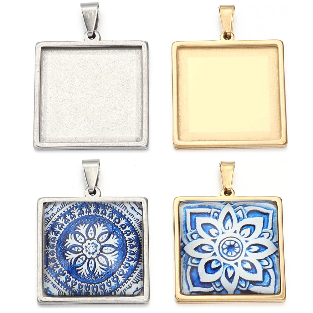 2 pièces en acier inoxydable,  - Pendant Blank Bezel avis et prix