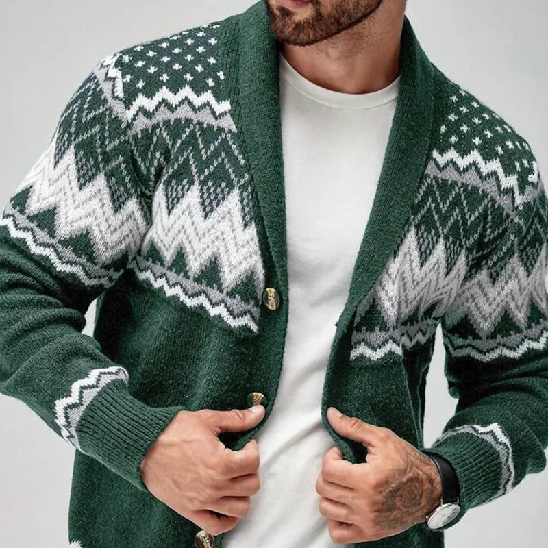 

Long Sleeved Knitted Cardigan Men'S Comfortable Fashionable Casual Sweater Winter Outdoor Warm Cardigan For Daily Wear