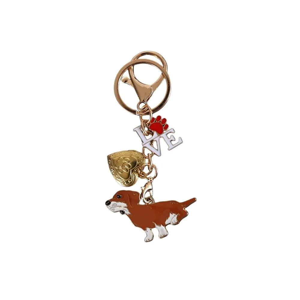 Beagle Cute Dogs Keychain Exquisite Fashion Puppy Photo Keychain Creative DIY Pet Hair Storage Pendant Backpack Decor