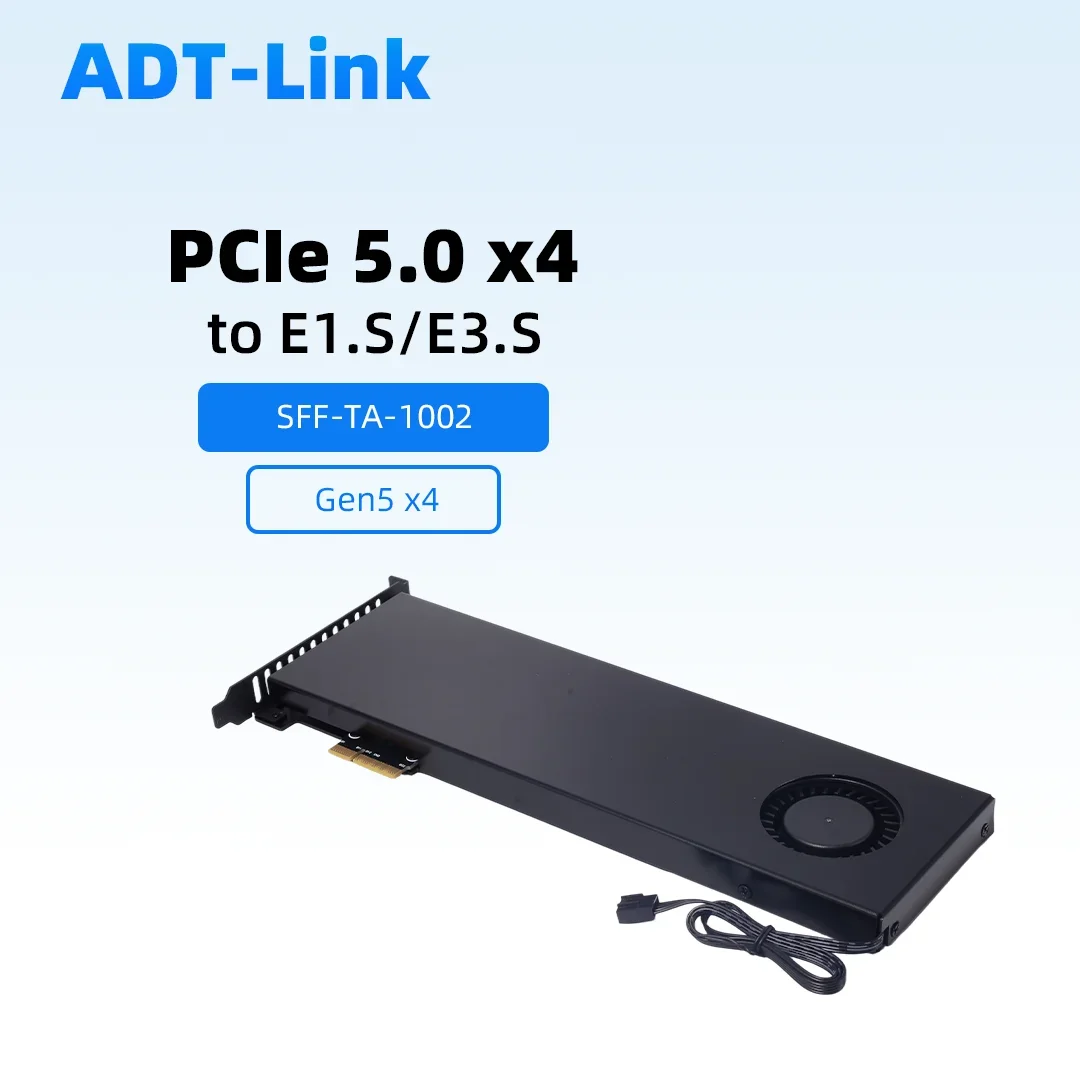 ADT PCIe 5.0/ 4.0 X4 To U.2 U.3 E1.S E3.S SSD Hard Disk Adapter Card PCI-E SFF-8639 Hard Drives Adapters Gen5 Bracket Case Shell