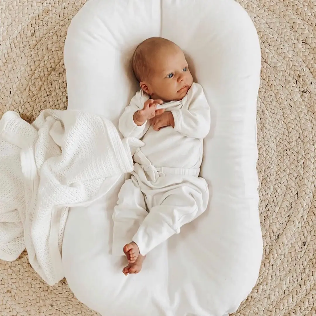 75*45cm Baby Nest Organische Baumwolle Baby Krippe Baby Liege Infant Boden Sitz Paracolpi Lettino