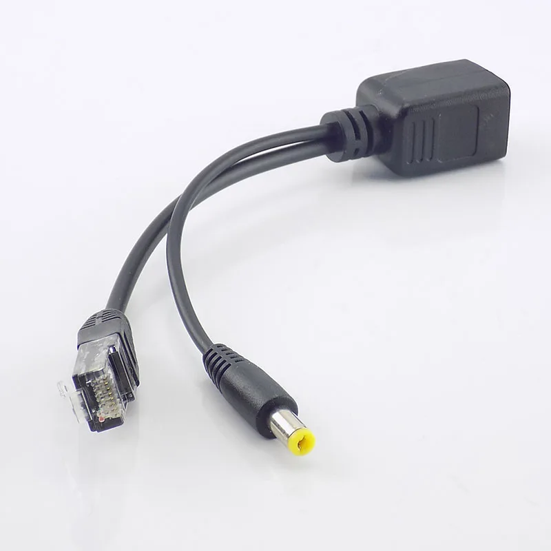 POE Camera Splitter para Câmera de Vigilância, Power Injector, Cabo Adaptador, CCTV Acessórios, Fonte de Alimentação, 12V, 1 Par