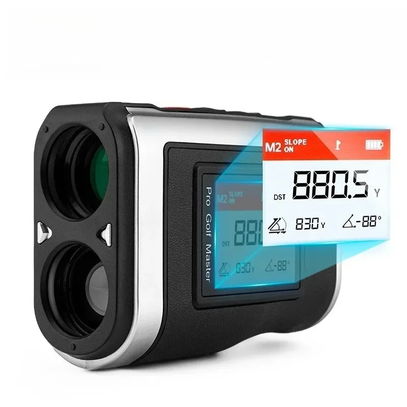Golf rangefinder with display screen, lock flag vibration slope compensation high definition 1300 yard laser telescope