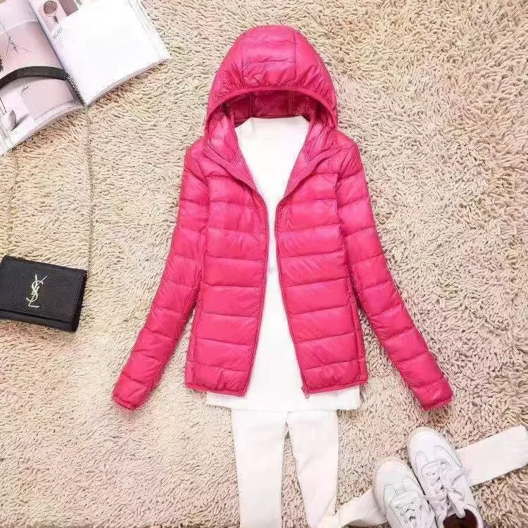 Women Puffer Jacket 15 Colors Plus Size 5XL 6XL 7XL 2025 New Spring Autumn Female Ultra Lightweight Packable Hooded Down Coats