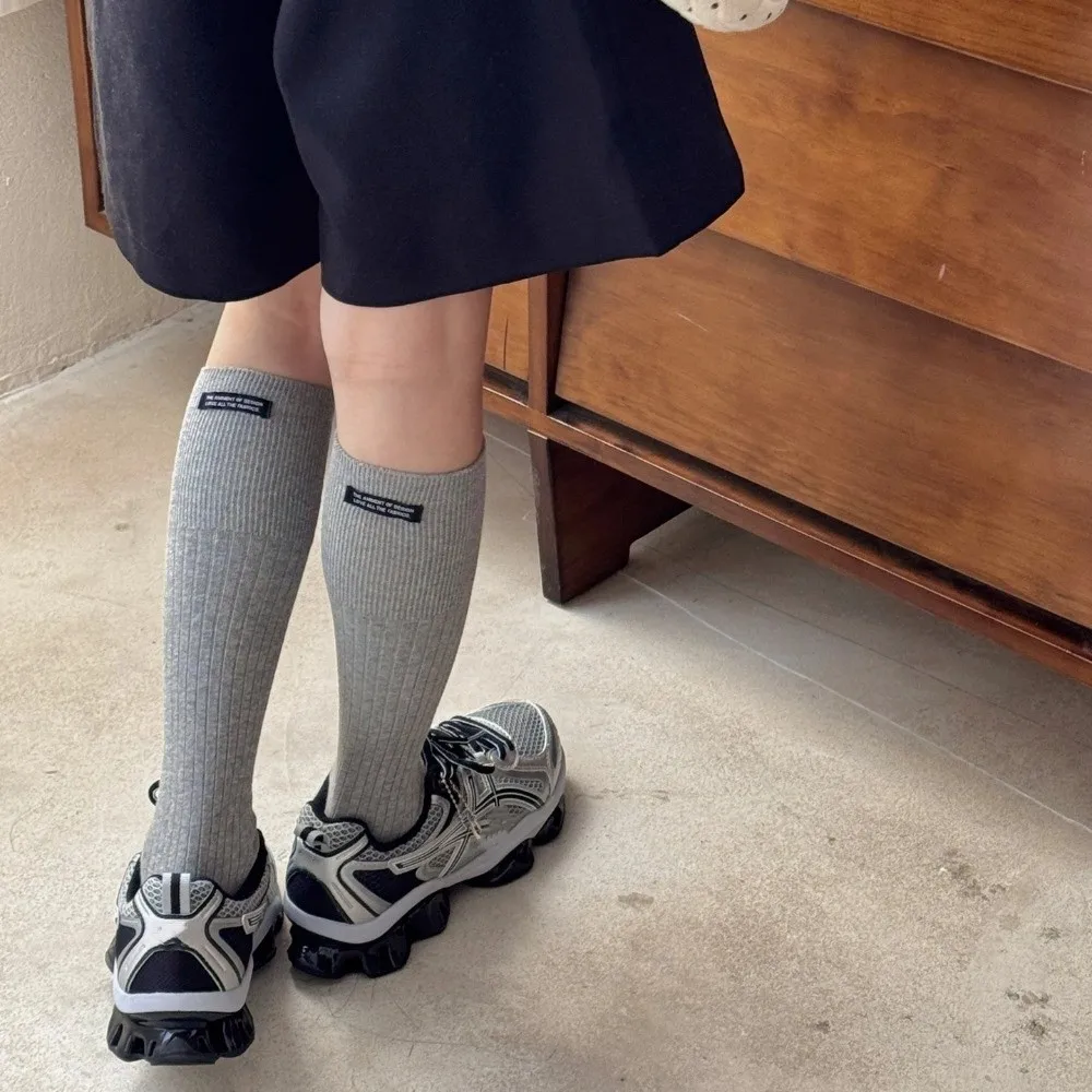 

Simple Japanese Style Women Stockings Breathable Thickened Long Socks Solid Color Knee High Socks Winter