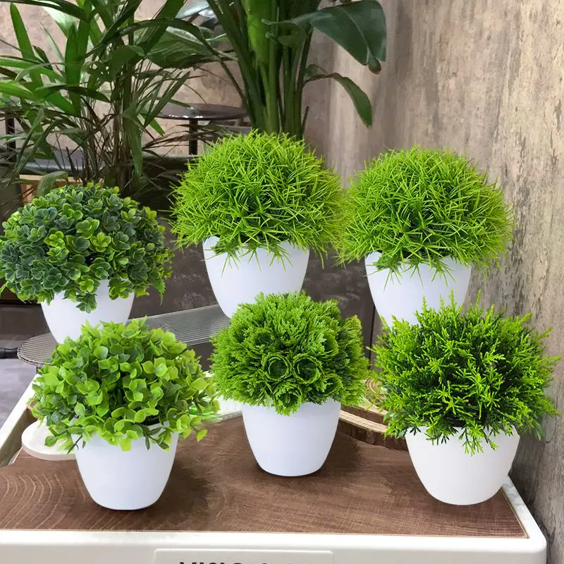 Pine Artificial Bonsai Vivid Non-Fading Greening Restaurant Decorative Imitation Family Decor Artificial Flower Potted Plant