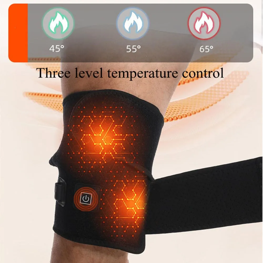 Electric Heated Knee Massager Knee Brace Adjustable Heated Knee Pad Legs Warm Winter Thermal Knee Support Arthritis Pain Relief