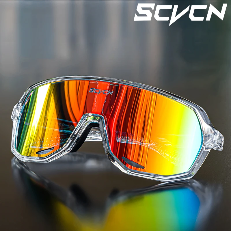 SCVCN Sports UV400 MTB Photochromic Cycling Glasses Cycling Glasses Sunglasses for Men Sun Mountain Bike Bicycle Eyewear Goggles