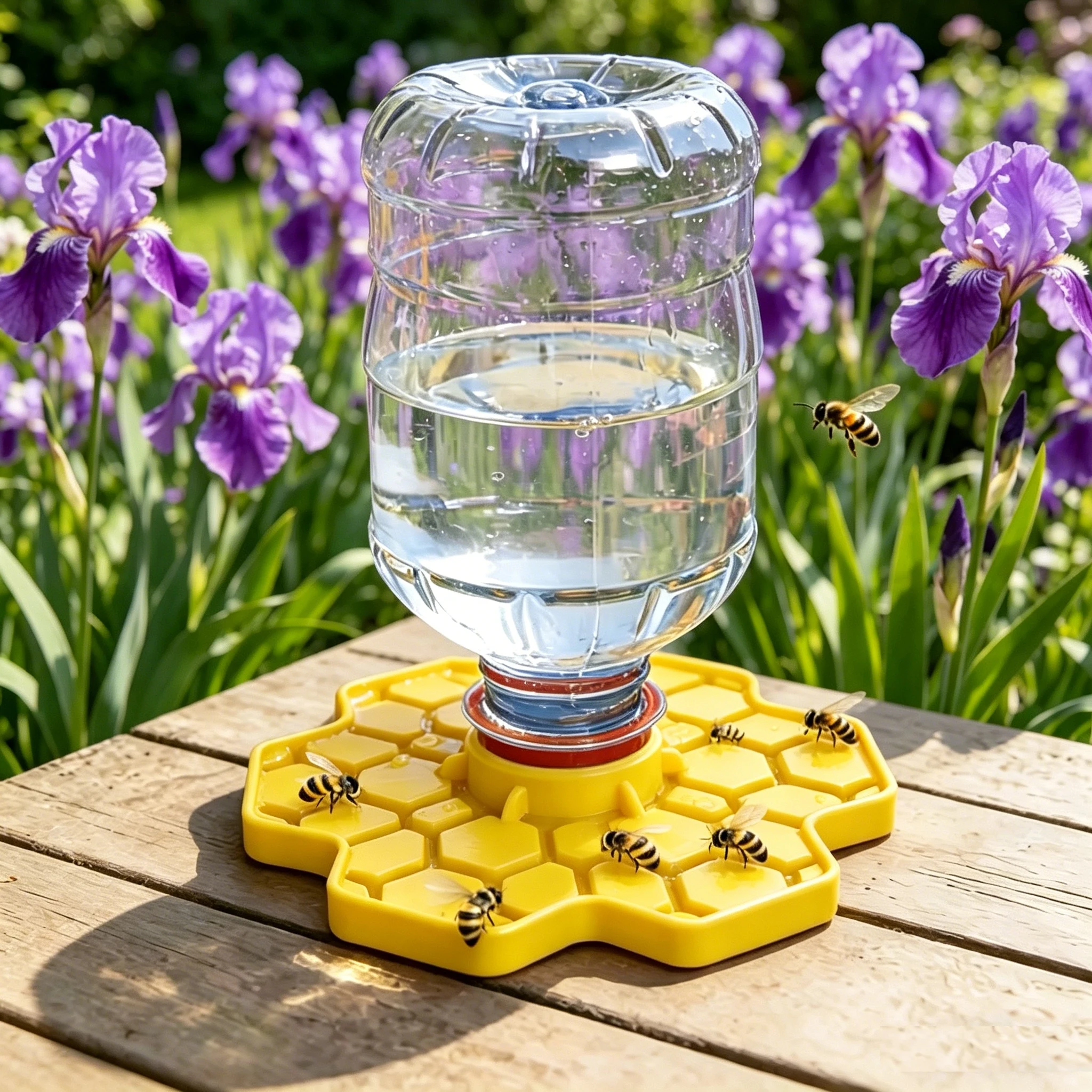 Bee Water Feeder Honeybee Drinking Station Butterflies Bee Watering Dish Home Garden Patio Small-Hole Honeycomb Tray 3D Printing