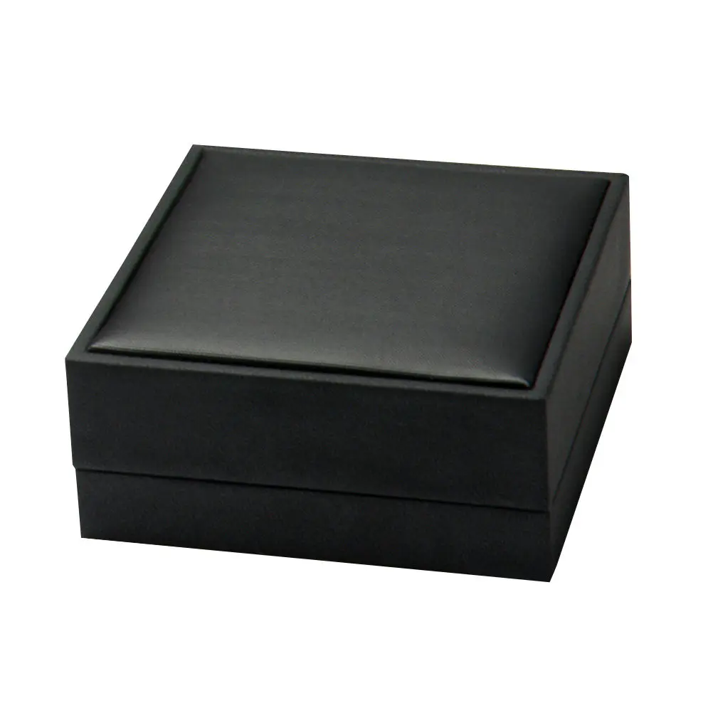 Premium Black PU Jewelry Box Flocking Interior Scratch Resistant Necklace Ring Earring Organizer Gift Box for Wedding
