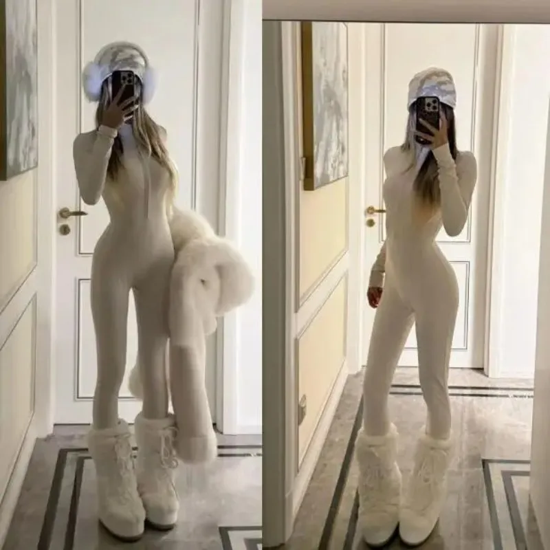 

2026 New Fall Winter Bodycon Jumpsuit for Women - Long Sleeve Slim Fit Hot Girl Vibe Perfect for Work & Daily Wear