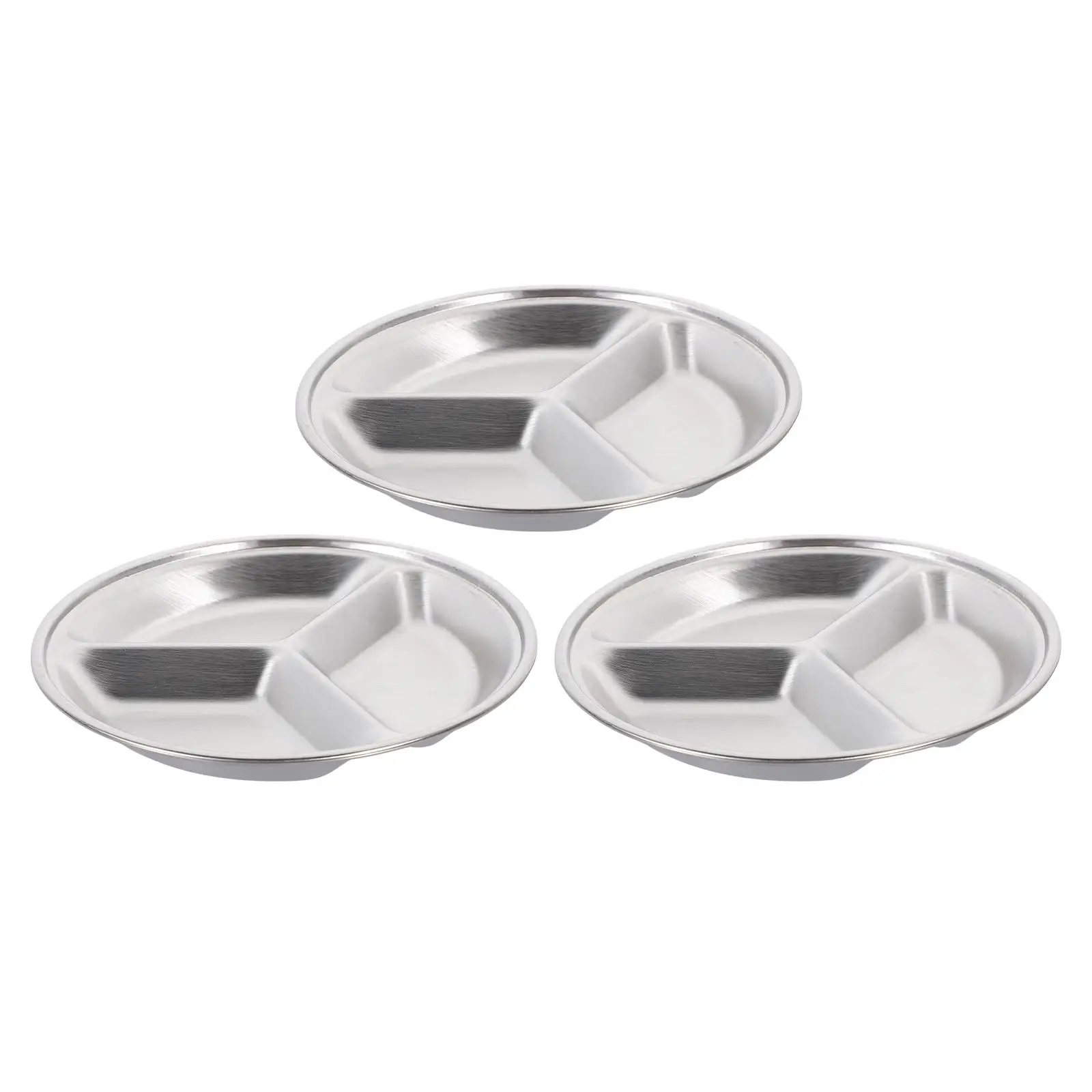 

3 Pcs Stainless Steel Sauce Flavor Seasoning Plate Dishes Divided Flavor Plates Soy Vinegar Seasoning Kitchen Bar Accessories