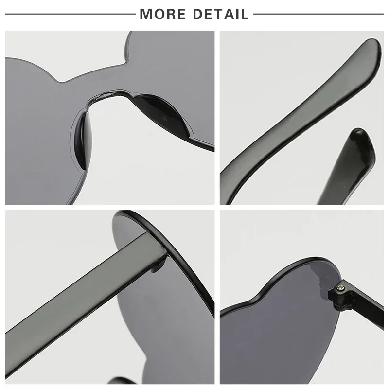 Love Heart Frame Sunglasses for Man Women Boy Girl Brand Designer New Fashion Cute Retro Sun Glasses Travel Party Eyewear