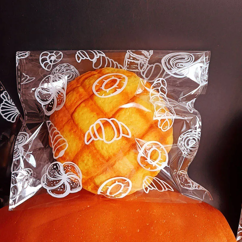 

500pcs Transparent Food Packaging Bags Self Adhesive Dustproof Plastic Bag for Bread Donut Croissant Cookie