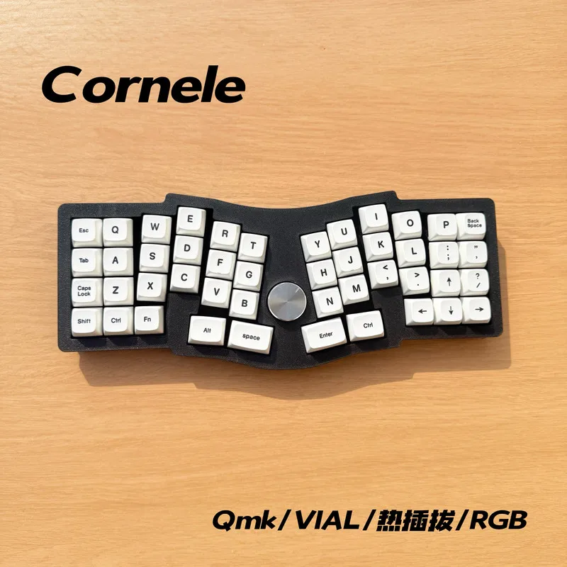Cornele Wired Ergonomic Mechanical Keyboard Rgb Backlit Hot Swap Open Source Qmk Custom Key Mapping For Gaming Office Programmer