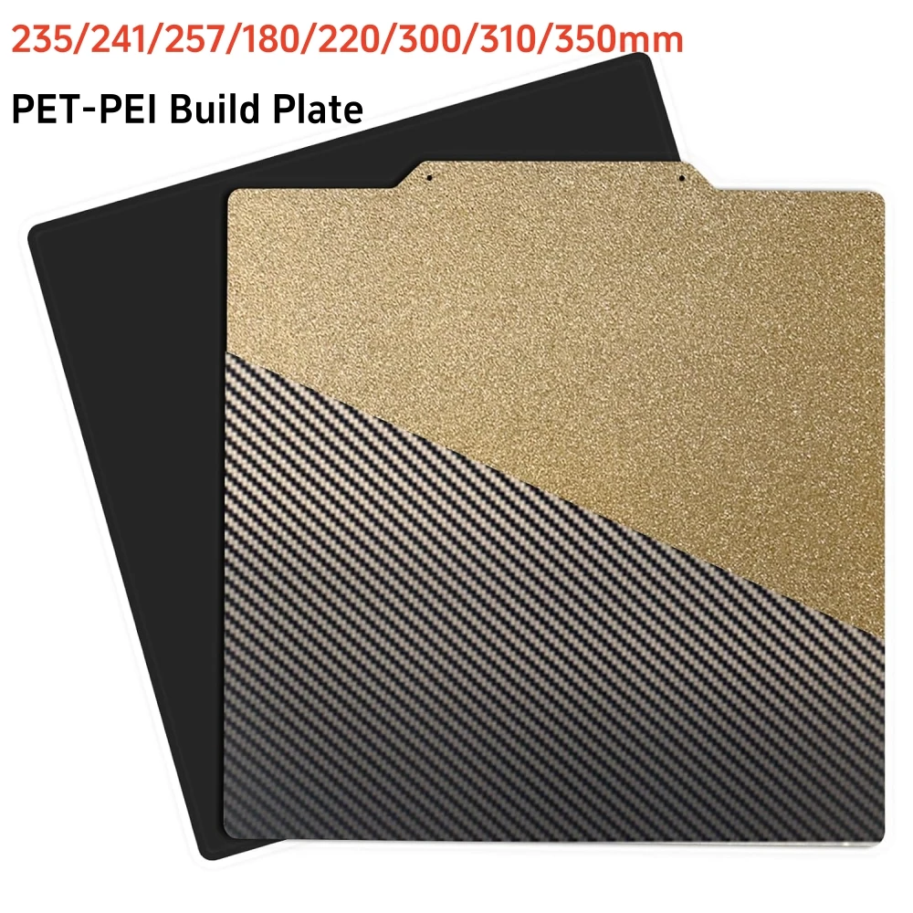 Double Side PET Carbon Fiber+PEI Spring Steel Sheet PEI Magnetic Build Plate 180/220/235/310/350 Heatbed for Ender 3 p1p Upgrade