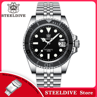STEELDIVE Brand Black Ceramic Bezel insert 41mm Steel Case Sapphire Glass BGW9 Blue Luminous 300M Waterproof Mens Dive Watches