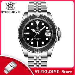 STEELDIVE Brand Black Ceramic Bezel insert 41mm Steel Case Sapphire Glass BGW9 Blue Luminous 300M Waterproof Mens Dive Watches