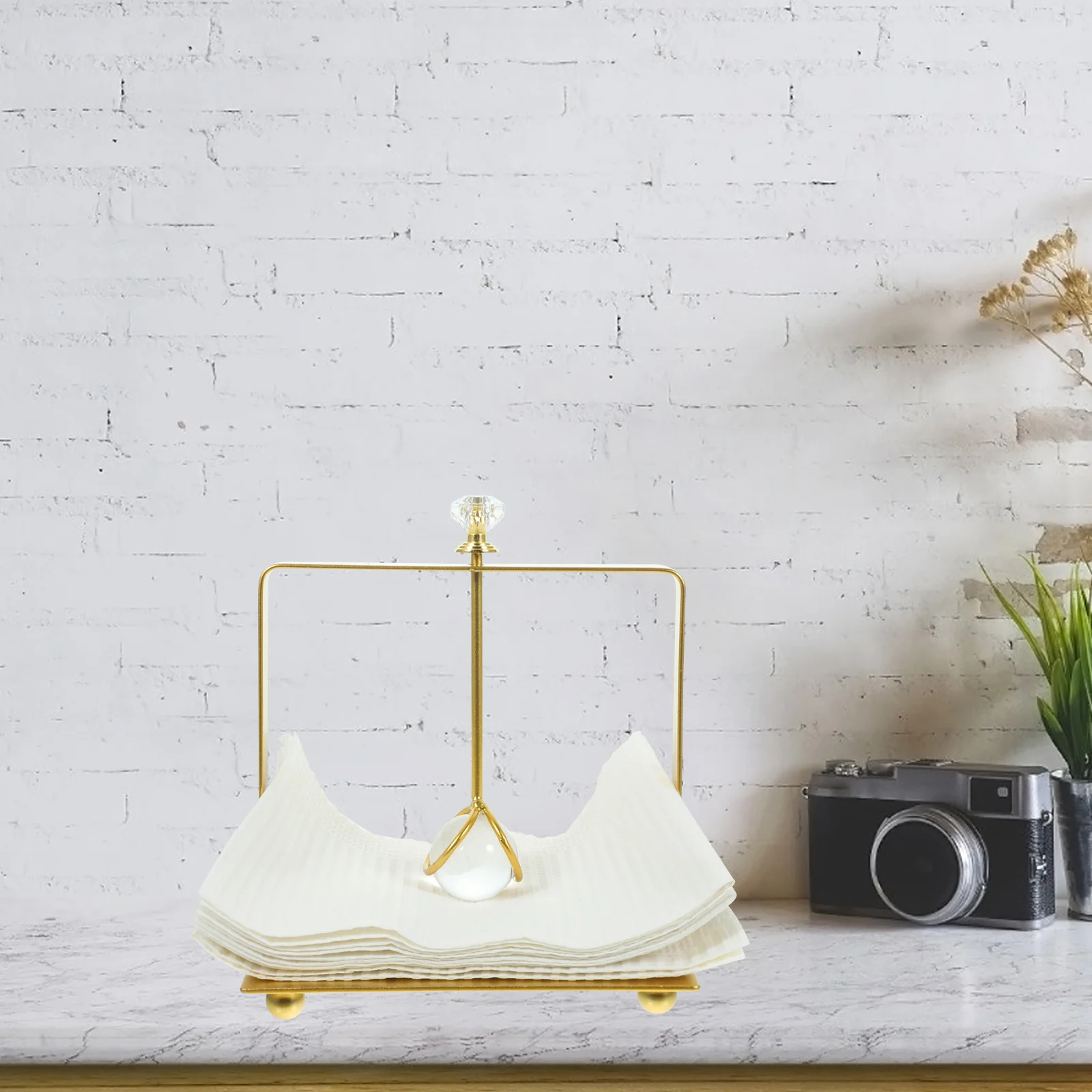 

Exquisite Napkin Holder Stand Standard Size Tissue Box Organizer for Table Bar Cafe Hotel Stylish Napkin Holder