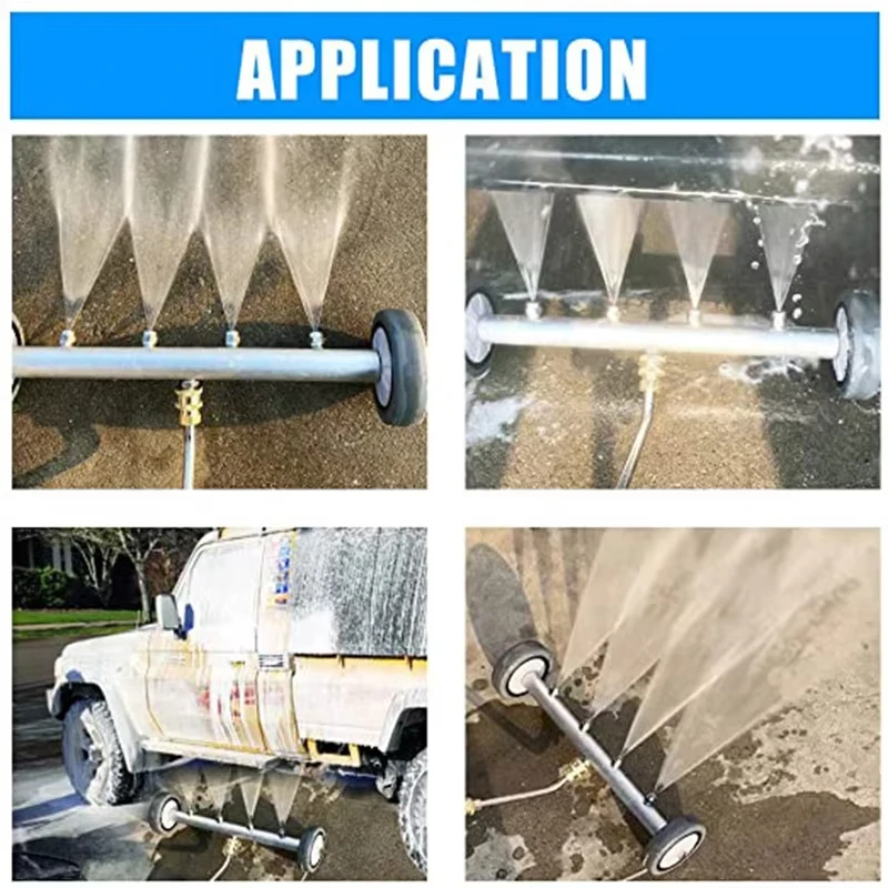 Outdoor Chassis Cleaner Water Broom Car Chassis Cleaning Set Garden Rinse Accessories Car Wash Car Bottom Karcher/Parkside/Black