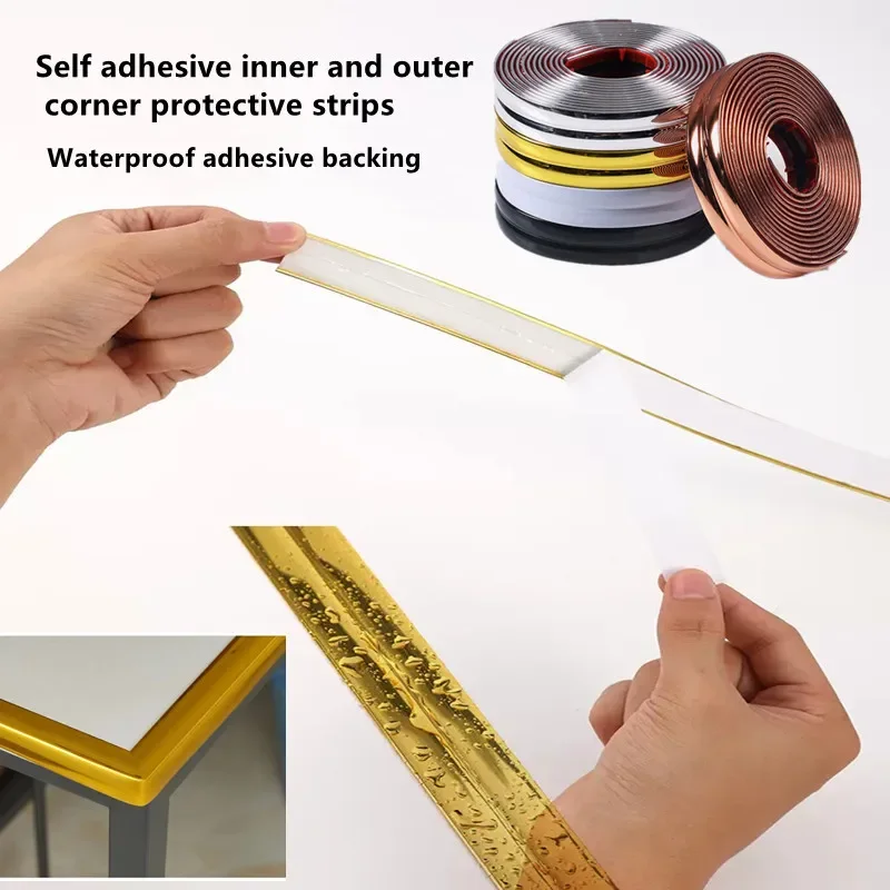 

1 Roll PVC Self-Adhesive Wall Corner Molding Trim Tape Waterproof Sealing Strip Tile Beauty Seam Sticker table edge protector