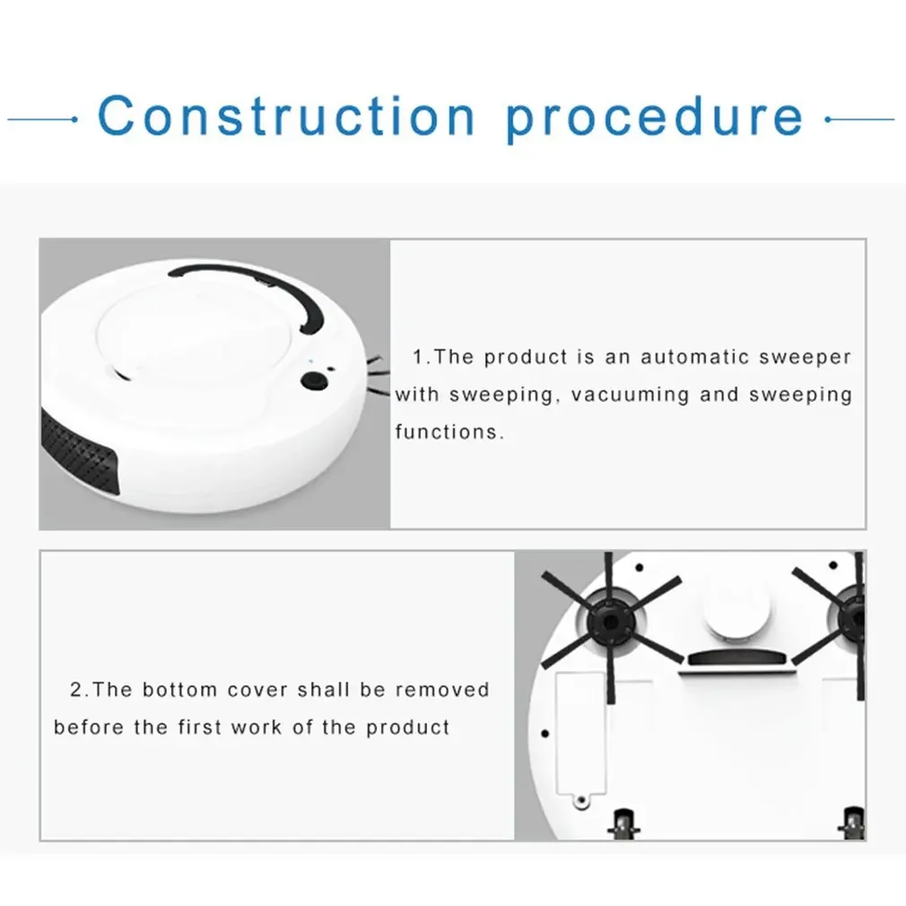 Multifunctional Smart Floor Vacuum Cleaner Robot 3-In-1 Auto Rechargeable Sweeping Vacuum Cleaner