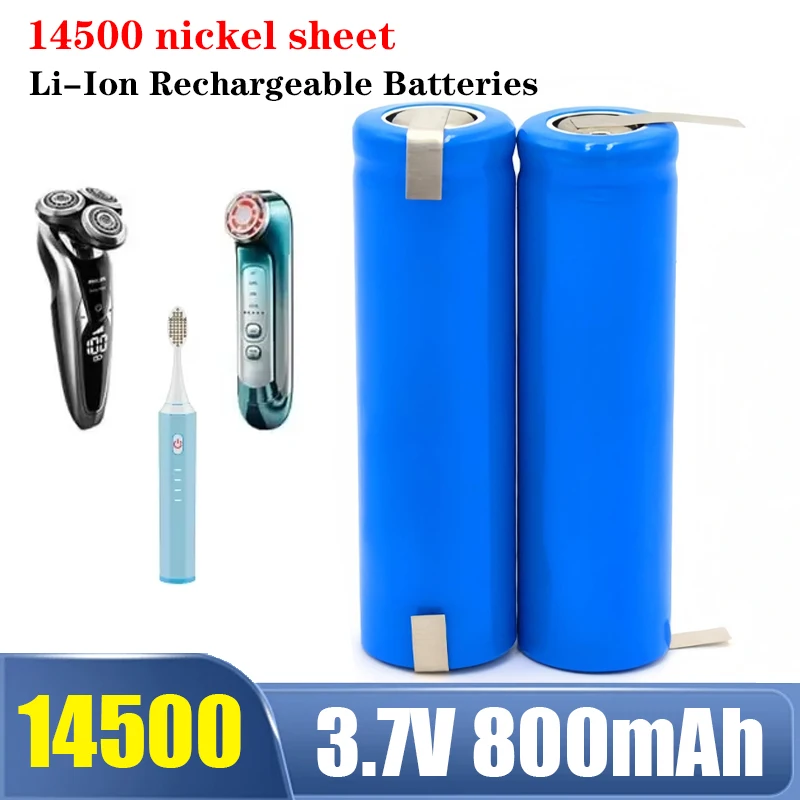 NEW 14500 Lithium Battery 3.7V 800mAh for JJRC C2 D828 Remote Control Car Battery Toy Accessories Shaver + DIY Nickel Sheet