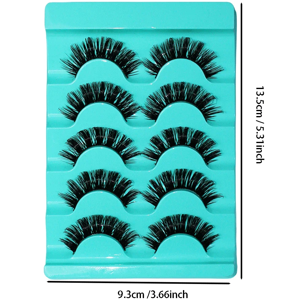 Faux cils 3D à bande russe, faux cils en vison moelleux, aspect naturel, 5 paires