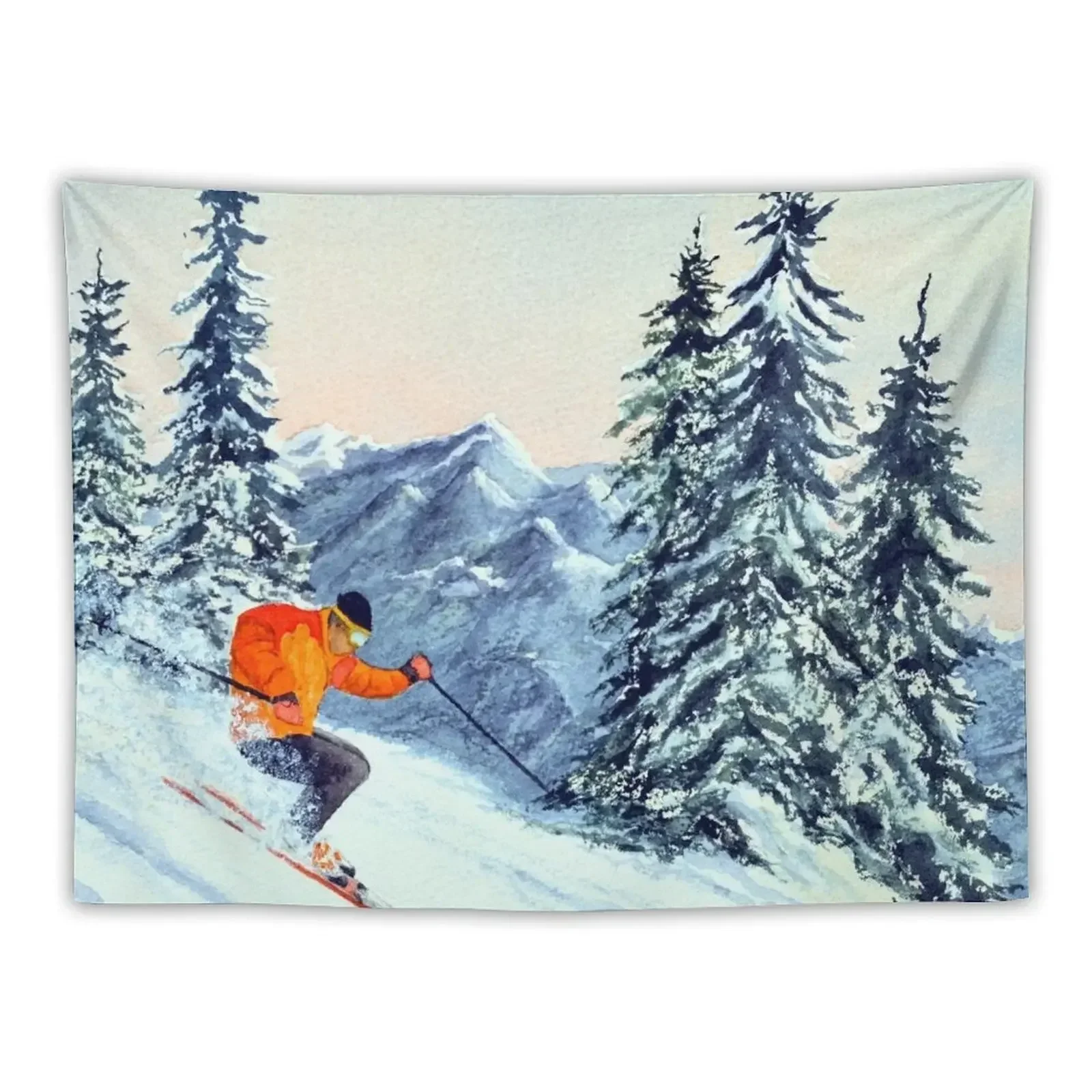 Skiing - The Clear Leader Tapestry Room Decor Aesthetic Living Room Decoration Room Decor Luxury Living Decoration Tapestry