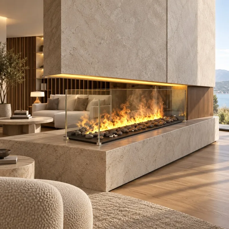 Smart 3D Water Vapor Electric Fireplace Colorful Mist Flame Indoor Decorative Fireplace for Living Room Media Wall Home Decor