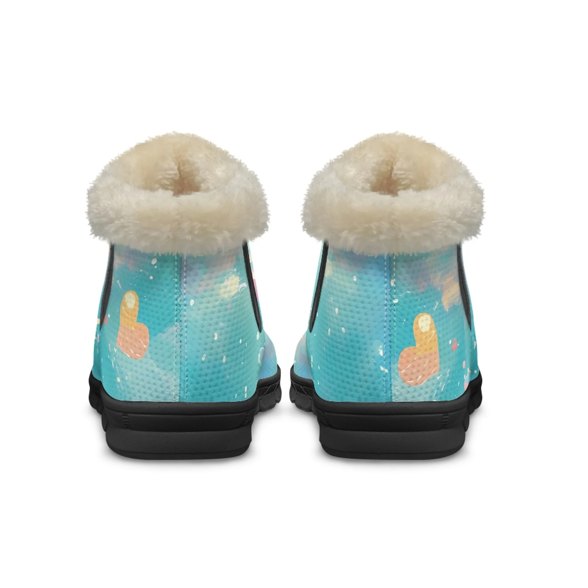 INSTANTARTS Cute Cartoon Turtle Warm Snow Soft Boots Women Winter Shoes Comfort Casual Non Slip Short Plush Boots Gift for Lady