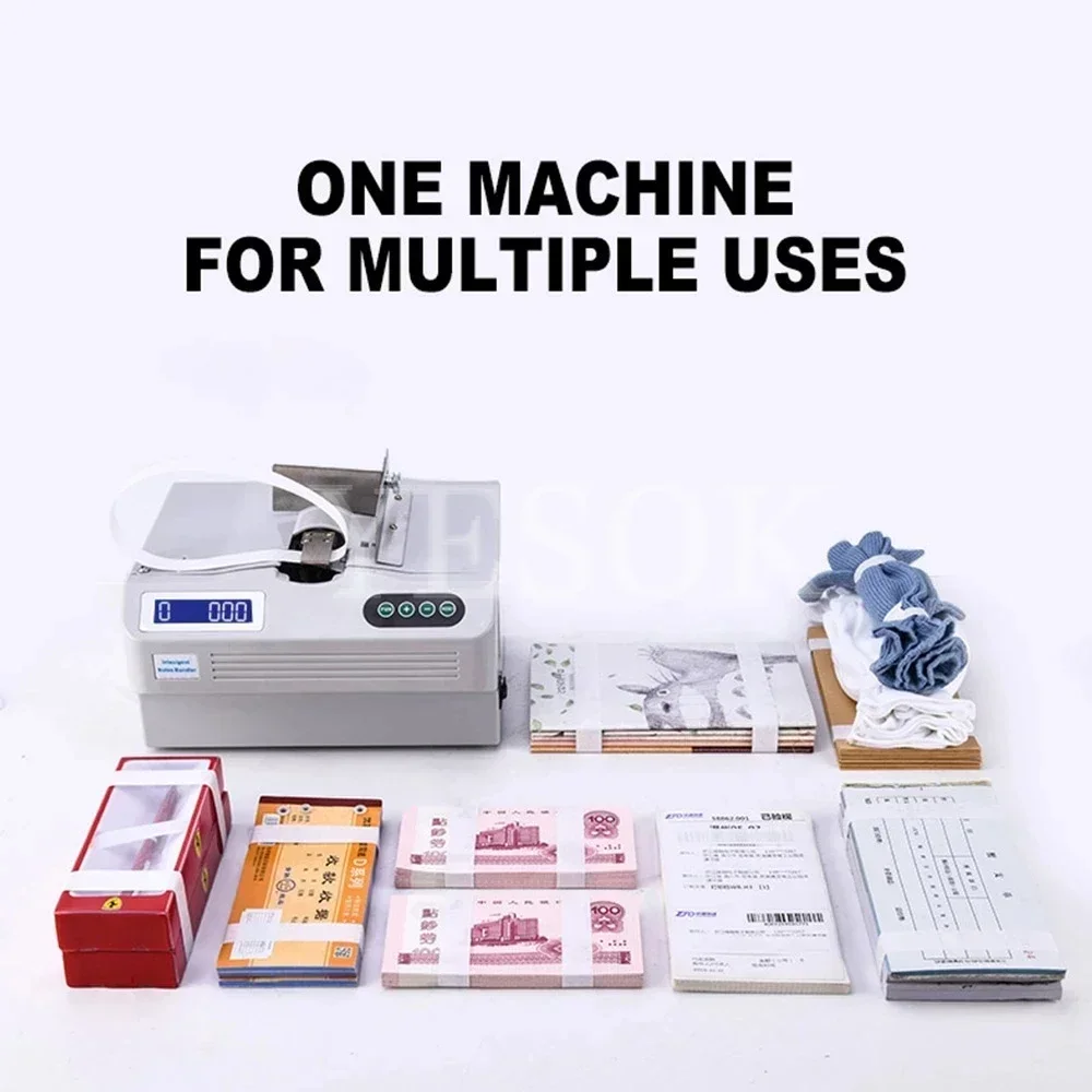 지능형 유도 스트래핑 기계 종이 벨트 바인딩 기계, 다목적 지폐 결속기 종이 테이프 Baler220 V, 110V