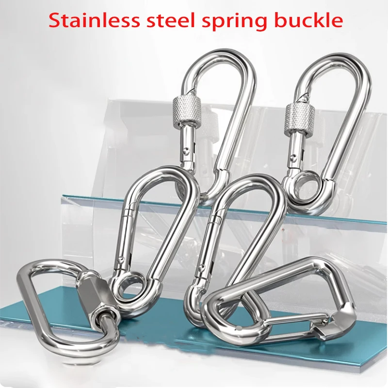 M4 ~ M14 الربيع وصلة سريعة مشبك حلقة مع المسمار في الهواء الطلق تسلق والعتاد حلقة تسلق السلامة هوك طقم السفر معدات التخييم #6