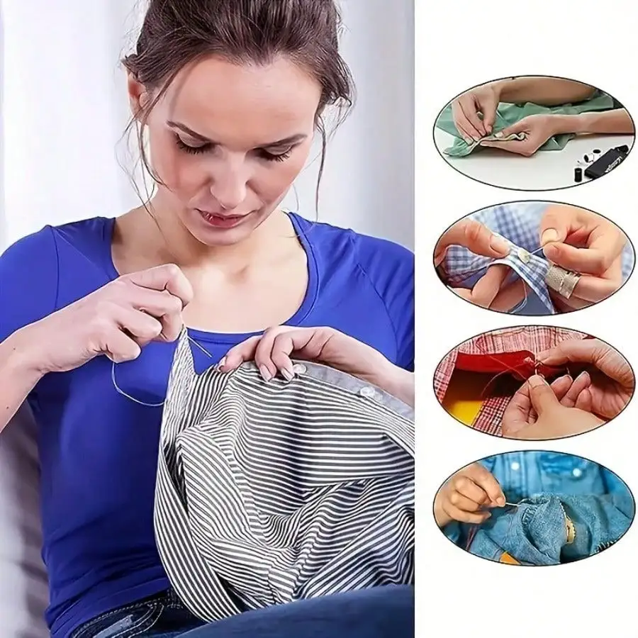 1Pc Portable Sewing Kit, Multi-Color Thread Household Sewing Supplies Storage Case, DIY Mending Repair Tools & Accessories (Random Thread Colors), Emergency Clothes Fix Set For Home, Travel & Dorm, Ideal For Embroidery Beginners & Birthday Gift view 3