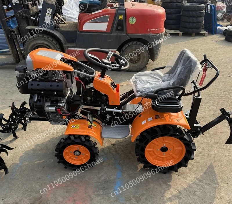 Lighting model four-wheel micro-tiller four-wheel drive small ride-on rotary tiller trencher