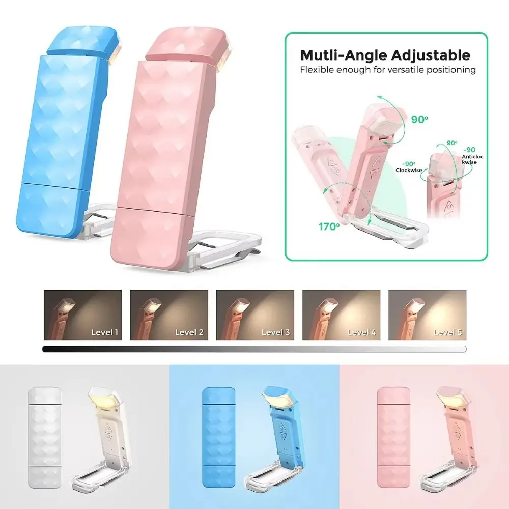 

Светодиодный светильник с зажимом для книги, перезаряжаемый светильник для защиты глаз, мини-светодиодный светильник для книг, флип с регулируемой яркостью, настольный светильник, аксессуары для чтения закладок