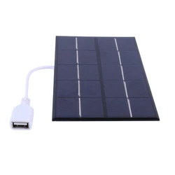 5W 5V Portable Solar Panel Polysilicon USB Solar Panel Charger Photovoltaic Cells for 3-5V Battery/Phone Charging