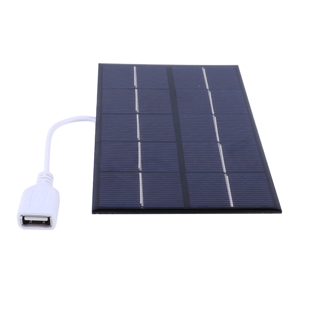 5W 5V Portable Solar Panel Polysilicon USB Solar Panel Charger Photovoltaic Cells for 3-5V Battery/Phone Charging