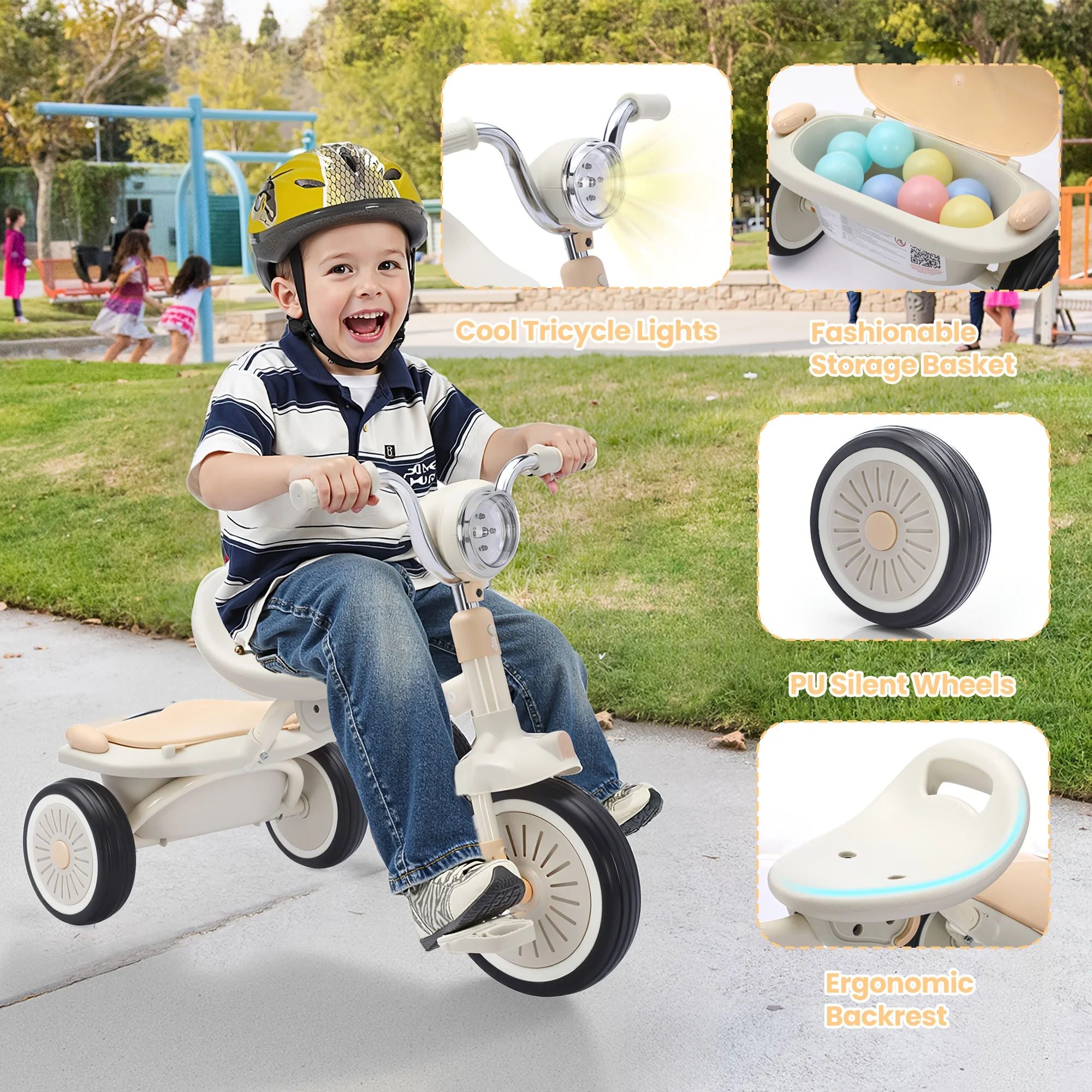 4-in-1 Kids Tricycle – 3-Wheel Baby Bicycle Toy for 1-5 Year Old Toddlers, Balance Bike Mode, Ideal Gift for Boys & Girls view 6