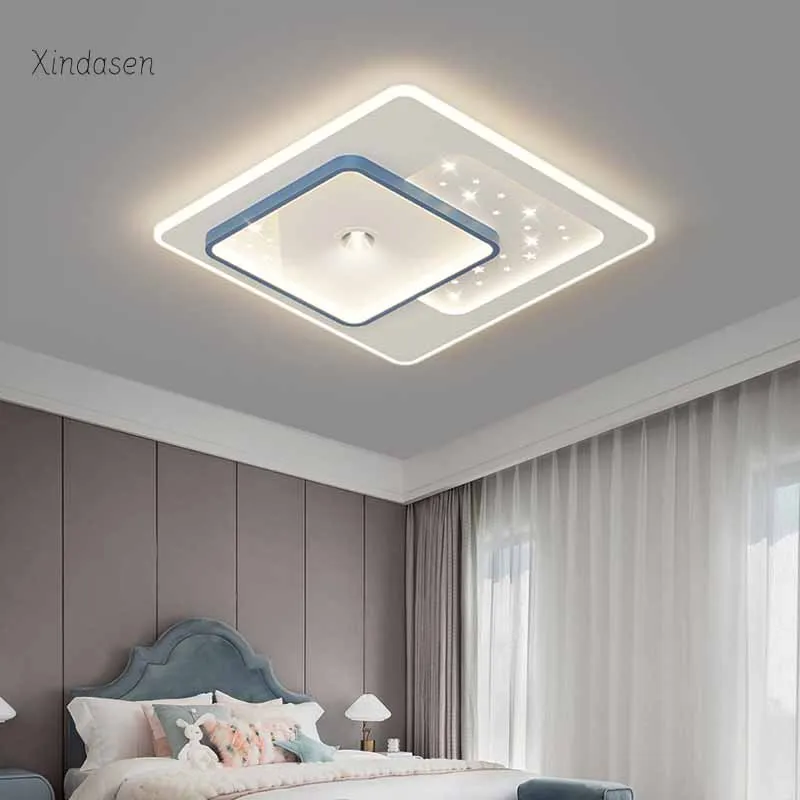 

Minimalist Modern Led Ceiling Light Square Ring lamp Living Room Kitchen Study Bedroom Chandelier Nordic Style люстра потолочная