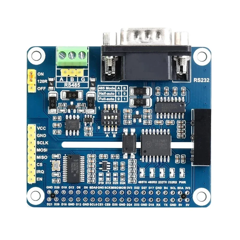 

Waveshare Isolated RS485 RS232 Expansion HAT For Raspberry Pi 4B/3B+/3B/2B, SPI Control, Onboard Protection Circuits