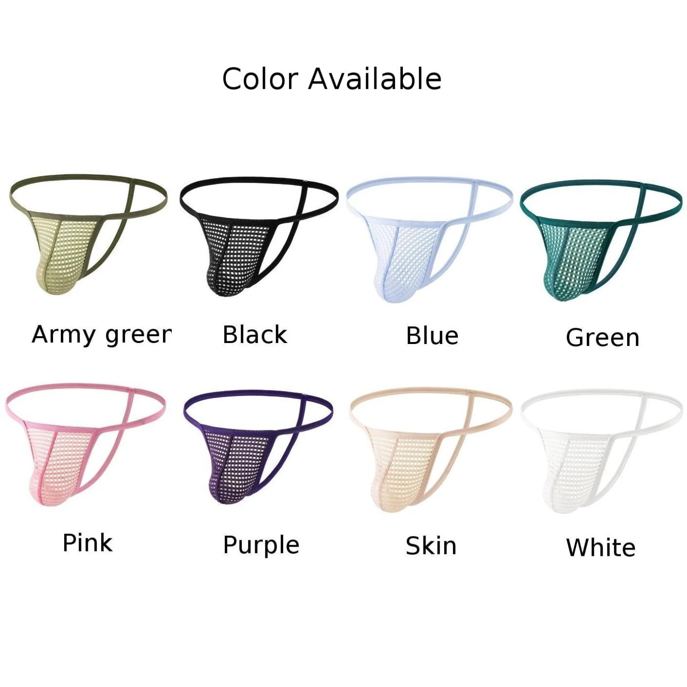 ผู้ชายตาข่าย Sheer บิกินี่ Hollow Exotic ชุดชั้นใน U กระเป๋านูนกางเกงต่ําเอว Thongs G-String T-Back Underpants