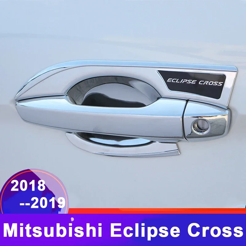 Car External Outer Door Handle Catch Cover Door Bowl Protection Trim Sticker For Mitsubishi Eclipse Cross 2018-2022 Accessories