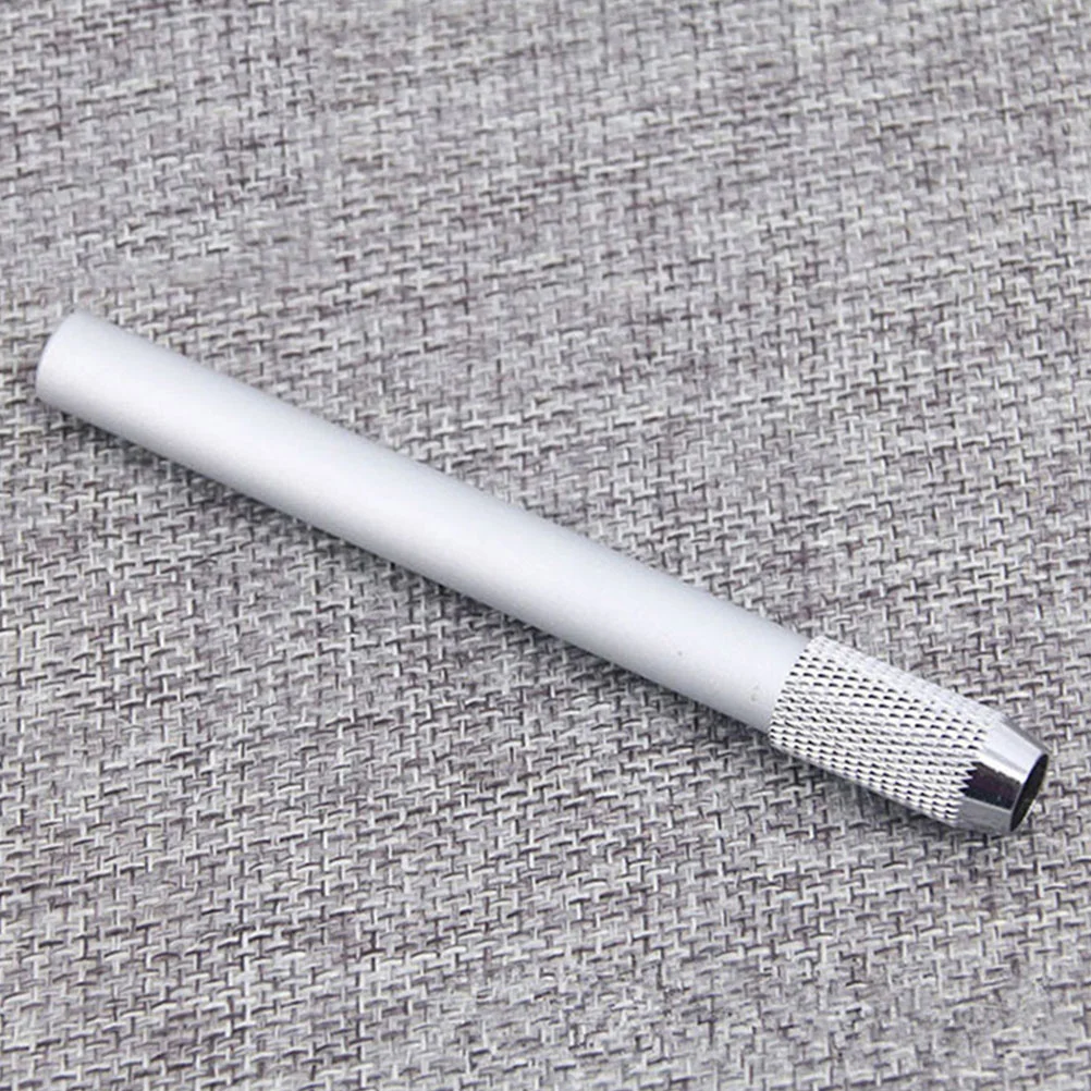 6Pcs Pencil Extension Holder Stainless Steel Reusable Stub Extender Non-Slip Design for Writing Drawing Office School Art