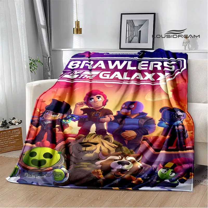 3D Game B-rawl Cartoon S-stars Printed blankets Flannel Warm blanket Soft and comfortable blanket Home bed linings Birthday Gift