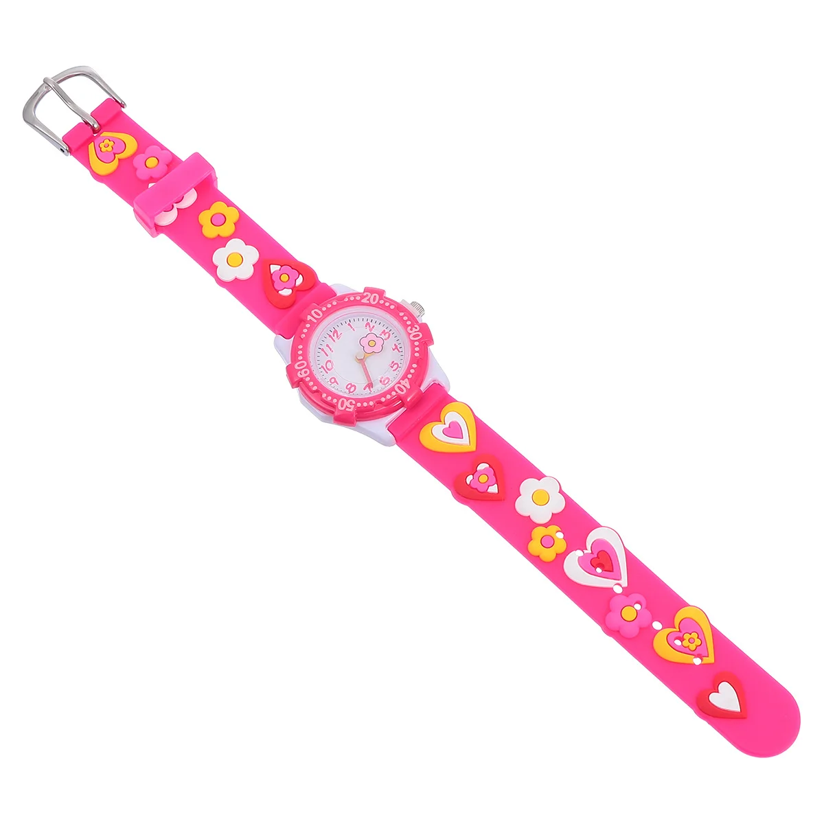Cartoon Flower Pattern Children Watch Fashionable Wristwatch Adjustable Strap Waterproof Daily Use Kids Watch Cartoon Wristwatch
